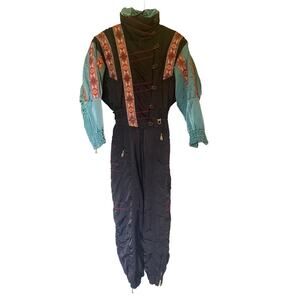 Stunning VTG Bogner One-Piece Ski Suit “Changor” Embroidery Women's size 4